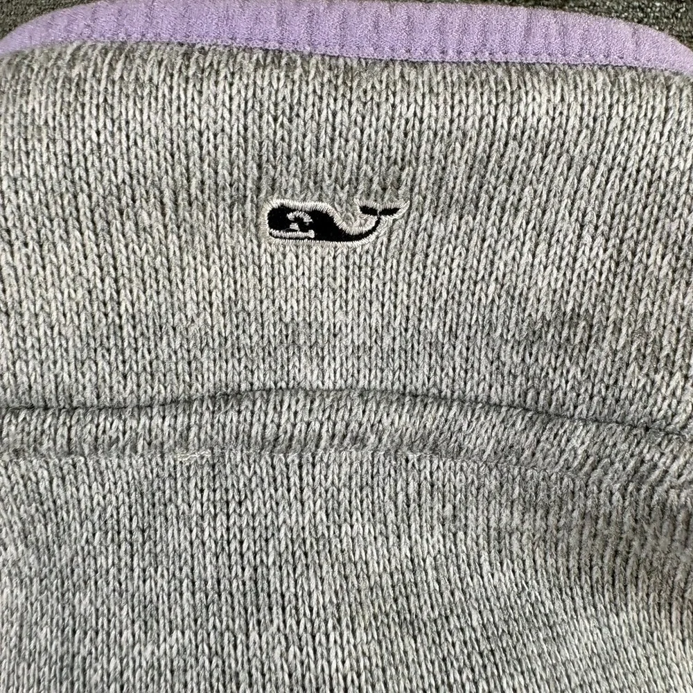 Vineyard Vines Sweater Fleece Vest Girls S 7-8 Gray Purple Full Zip 7O001039